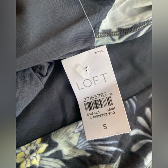 LOFT  Womens Floral Sleeveless Jersey Knit Stretch Multicolor Dress Sz Small - Picture 10 of 10